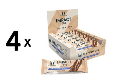 4 x Myprotein Impact Protein Bar (12x64g) Dark Chocolate Sea Salt