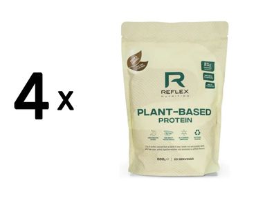 4 x Reflex Nutrition Plant Protein (600g) Cacao and Caramel
