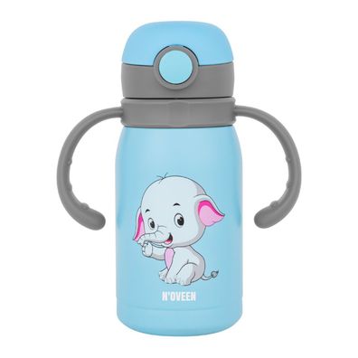 Noveen Thermo-/Isolierbecher Edelstahl für Kinder mit Elefanten Aufdruck