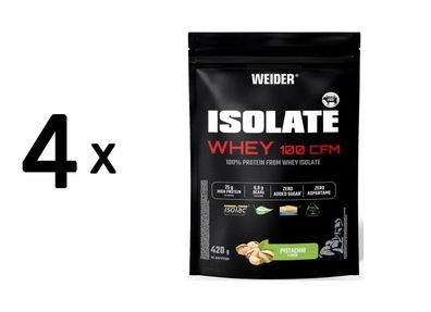 4 x Weider Isolate Whey 100 CFM (420g) Pistachio