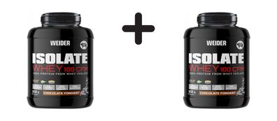 2 x Weider Isolate Whey 100 CFM (908g) Chocolate Fondant