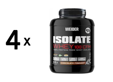 4 x Weider Isolate Whey 100 CFM (908g) Chocolate Fondant