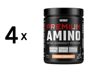 4 x Weider Premium Amino Powder (800g) Fresh Orange