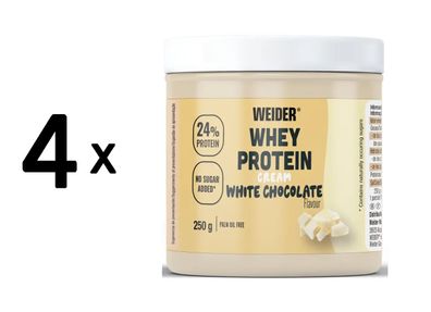 4 x Weider Whey Protein Cream (250g) White Chocolate