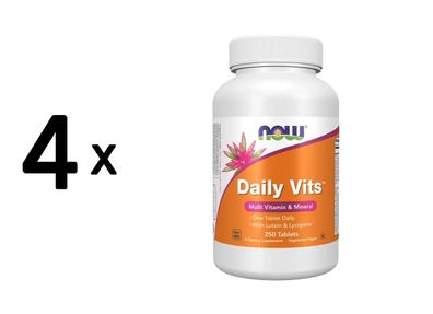 4 x Now Foods Daily Vits Multi (250 tabs)