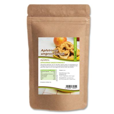 Mynatura getrocknete Apfelringe ungeschwefelt – 1000g