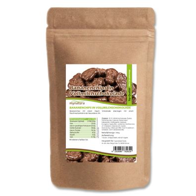 Mynatura Bananenchips mit Vollmilchschokolade – ab 1000g