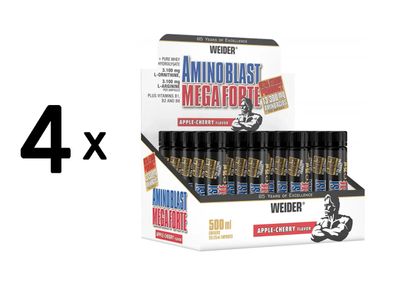 4 x Weider Amino Blast Mega Forte (20x25ml) Apple-Cherry
