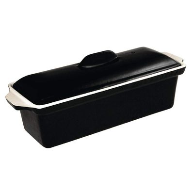Vogue Terrinenform Gusseisen 1,7 L Schwarz emailliert induktionsgeeignet U560