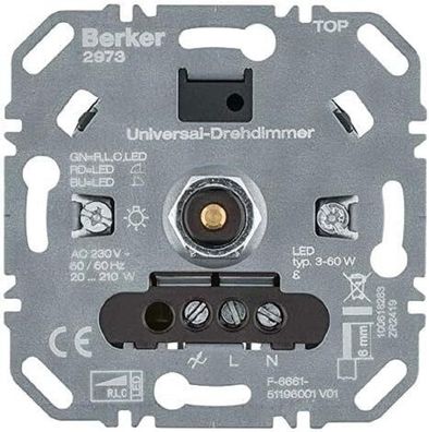 Berker Uni-Drehdimmer 2973 R L C LED Lichtsteuerung Dimmereinsatz