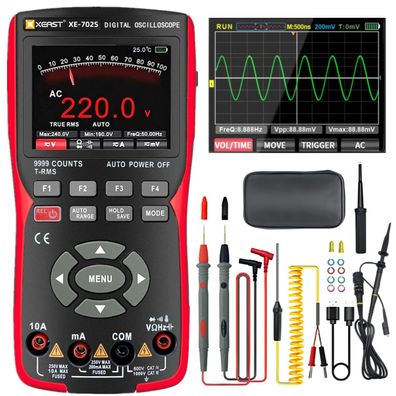 XEAST Handheld Oszilloskop Digital-Multimeter 9999 Counts 10MHz 48MSa/s