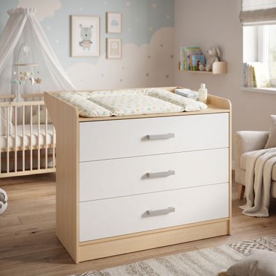 Wickelkommode 100 * 75 * 90 Wickeltisch ahorn-creme dekor #4224