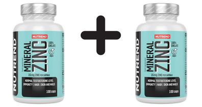 2 x Nutrend Mineral Zinc 100% Chelate - 100 vcaps
