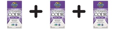 3 x Garden of Life Vitamin Code RAW Zinc - 60 vegan caps