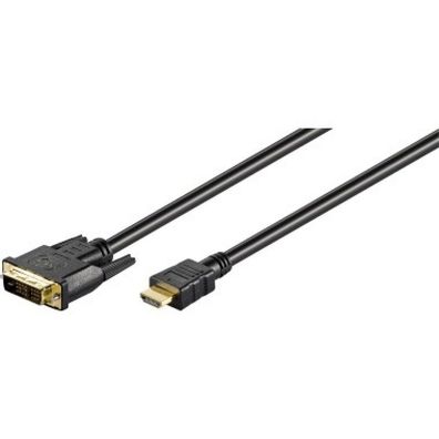 Adapterkabel DVI-D Stecker > HDMI Stecker (schwarz, 3 Meter, vergoldet)