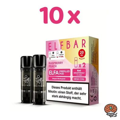 ELFBAR ELFA POD Raspberry Peach 20mg/ml Nikotin 10x 2 Pods