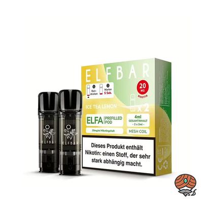 ELFBAR ELFA POD Ice Tea Lemon 20mg/ml Nikotin à 2 Pods