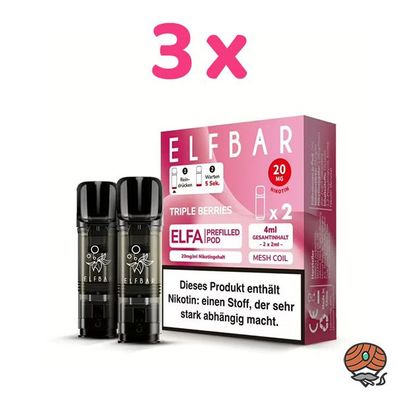 ELFBAR ELFA POD Triple Berries 20mg/ml Nikotin 3x 2 Pods