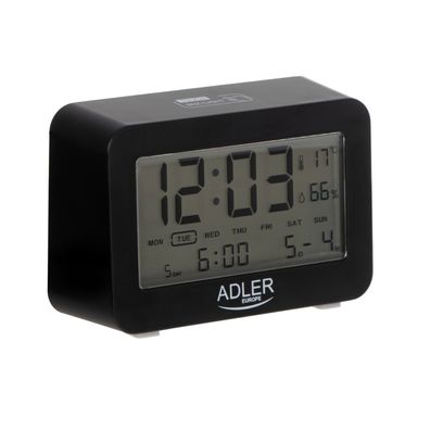 Adler AD 1196 Tischuhr mit Weckfunktion, Temperatur- und Luftfeuchtigkeitsanzeige,