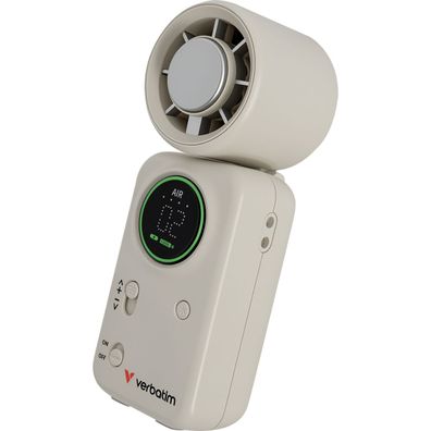 Verbatim Mini Handventilator Kühlplatte USB-C Akku Weiß Silber