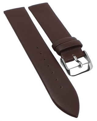 Minott | Uhrenarmband weiches Leder braun glatt flach ohne Naht