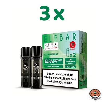 ELFBAR ELFA POD Double Mint 20mg/ml Nikotin 3x 2 Pods