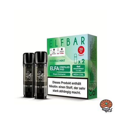 ELFBAR ELFA POD Double Mint 20mg/ml Nikotin à 2 Pods