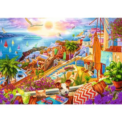 Puzzle Tea Time Santorini, 1000 Teile, 68 x 48 cm