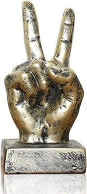 Lependor Finger Geste Statuen Hand Skulptur Dekor Golden, Siegesfinger, Deko