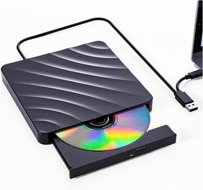 QDSYLQ Externes DVD CD Laufwerk USB: DVD Brenner Extern CD Laufwerk in Schwarz
