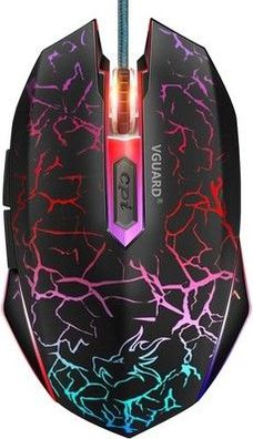 VGUARD Gaming Maus, Hohe Präzision Optische Professionelle kabelgebundene Mouse