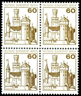 BERLIN DS BURGEN u. Schlösser Nr 537 postfrisch Viererb X0B2E4E