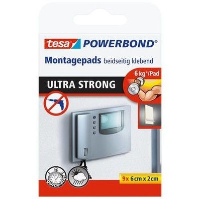 Tesa Powerbond Ultra Strong Klebepads - Doppelseitige Pads, ultrastark klebend