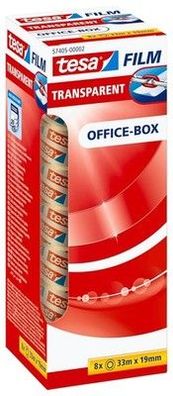 Tesa tesafilm transparent - Transparentes Klebeband - 33 m x 19 mm - 8er Pack