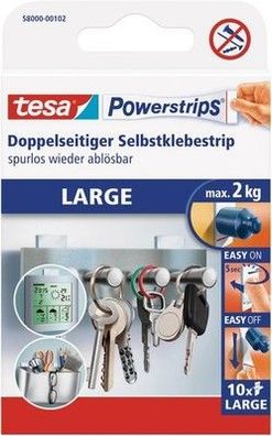 Tesa Powerstrips Large Doppelseitig Klebestreifen Montage 10er Pack Powerstrips