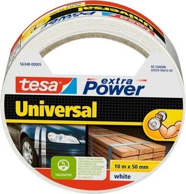 tesa extra Power Universal Gewebeband - Gewebeverstärktes Ductape 10 m x 50 mm