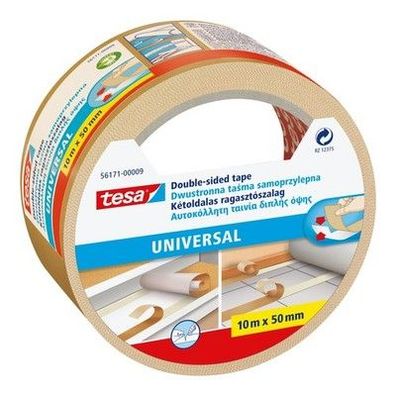 Tesa Doppelseitiges Klebeband Universal - Vielseitiges Klebeband 10 m x 50 mm