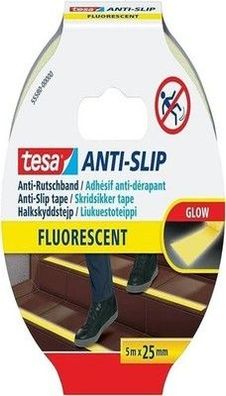 tesa Anti-Rutschband - Rutschfestes Klebeband für innen und außen - 5 m x 25 mm