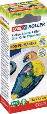 tesa 59200-00005 Kleberoller eco Logo und recycelte, 8,4 mm x 14 m, 1 Stück