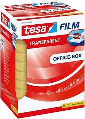 Tesa tesafilm transparent - Transparentes Klebeband - 66 m x 15 mm - 10er Pack