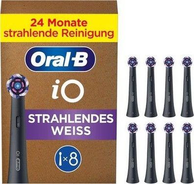 Oral-B iO Strahlendes Weiss Aufsteckbürsten — Original Zahnbürstenaufsatz, 8 Stk