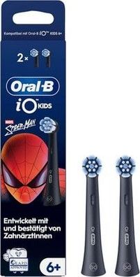 Oral-B iO Aufsteckbürsten Kids 6+ Marvel Spiderman, Schwarz, 2 Stück - Kinder