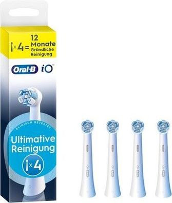 Oral-B iO Ultimative Reinigung, Aufsteckbürsten für Oral-B iO Zahnbürsten, 4 Stk