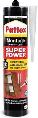 Pattex Montagekleber Super Power, Baukleber mit superstarker Anfangshaftung 370g