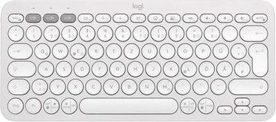 Logitech Pebble Keys 2 K380s, kabellose Multi-Device Bluetooth-Tastatur, Weiß