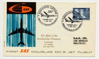 Flugpost ALLE WELT Nr SAS Dänemark LOS Angeles B X73EF46