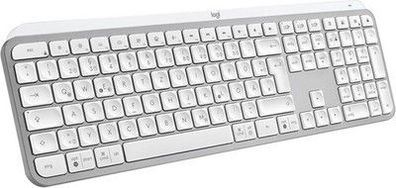 Logitech MX Keys S kabellose Tastatur, Low Profile, Deutsches QWERTZ, Pale Grey