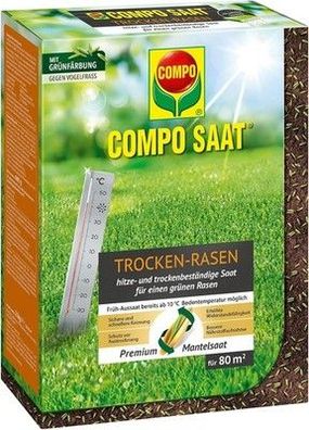 COMPO SAAT Trocken-Rasen, Hitze- & trockenverträgliche Rasensamen/Grassamen, 2kg