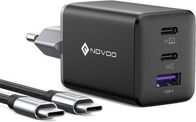 NOVOO 67W USB C Ladegerät GaN3? USB C Netzteil 3-Port mit Schnellladeleistung