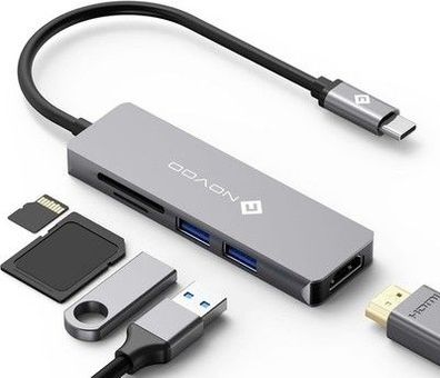 NOVOO USB C Hub HDMI 4K USB C Adapter MacBook Pro Air Adapter mit 4K HDMI, SD/TF